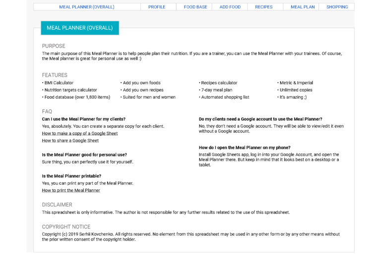 guide meal planner