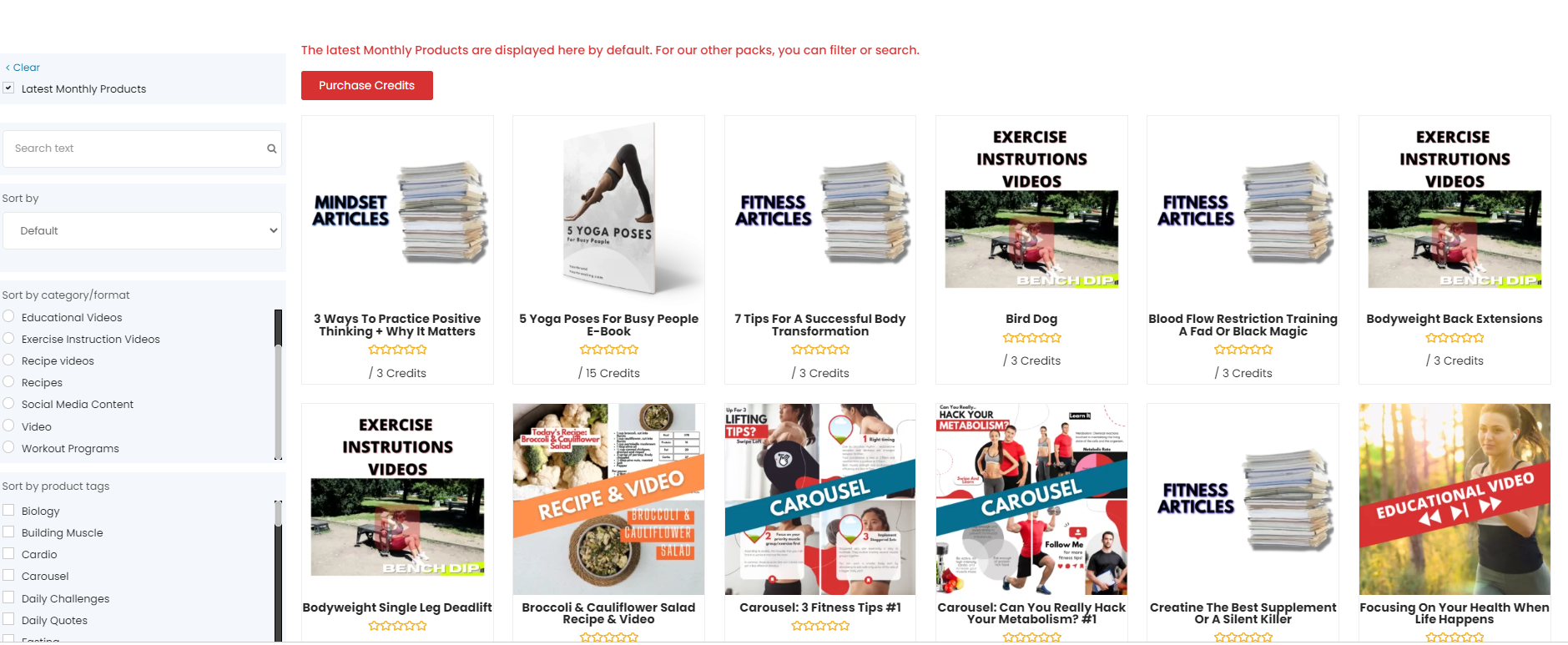 https://fitwellcontent.com/ offers a wide selection of PLR content for coaches